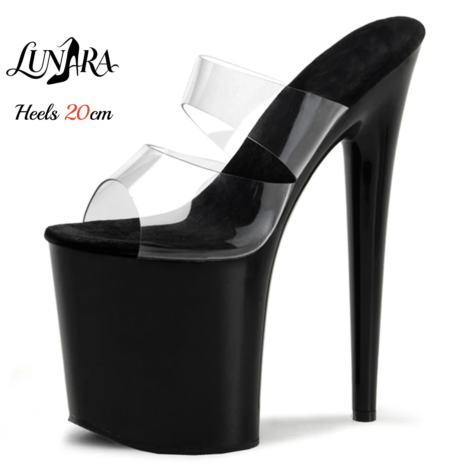 Clear Strap Heel - Sandálias de Plataforma Ultra Alta de