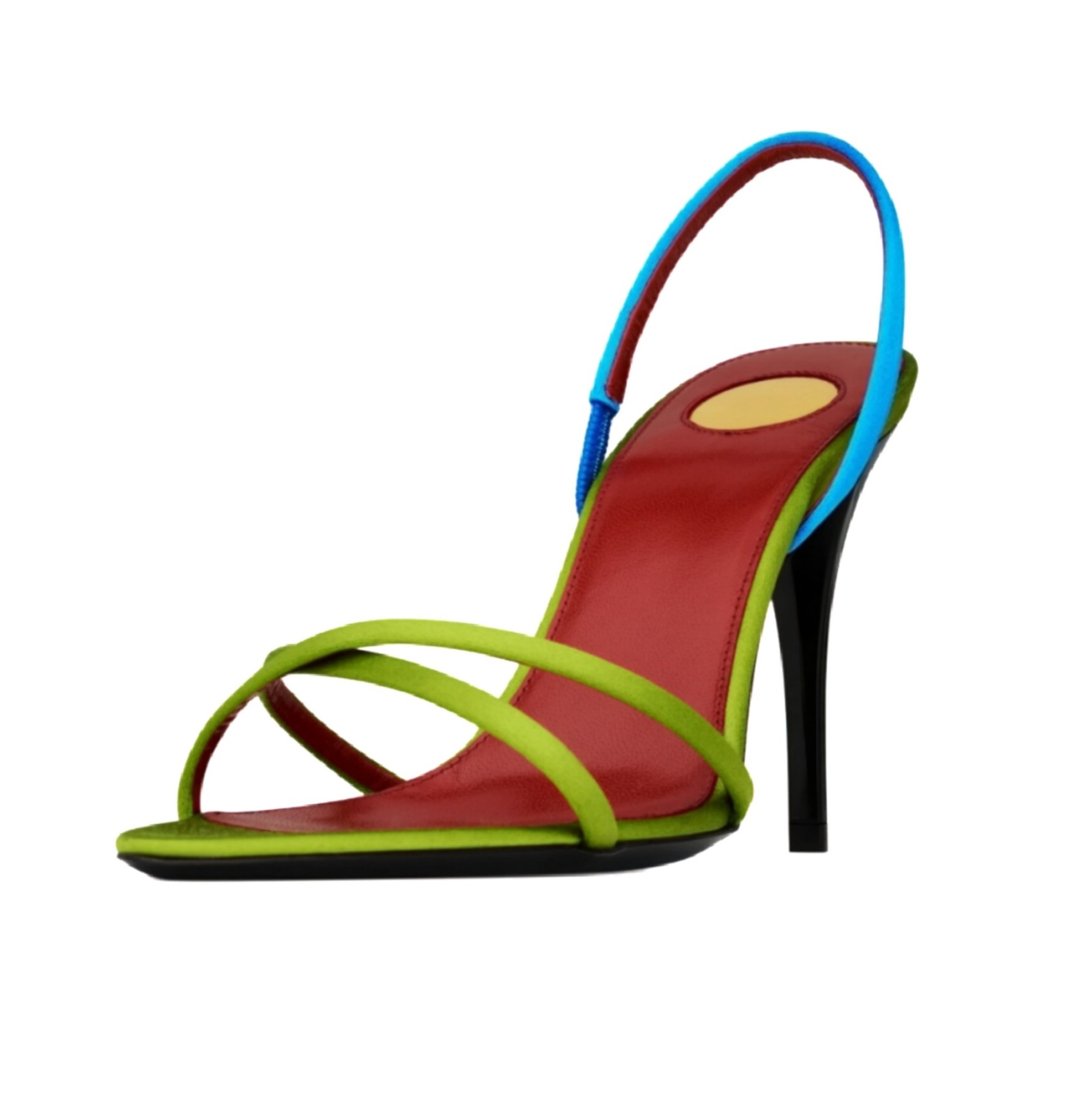 Square Toe Mule - Sandálias Femininas de Salto Fino com