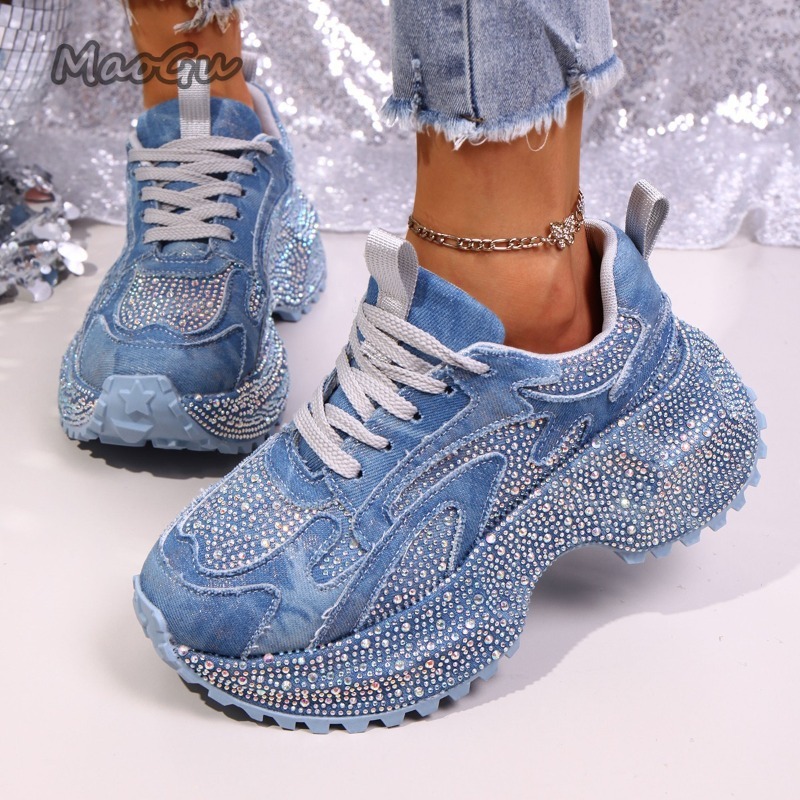 Women'S Shoes Com - Moda strass feminino chunky tênis sola