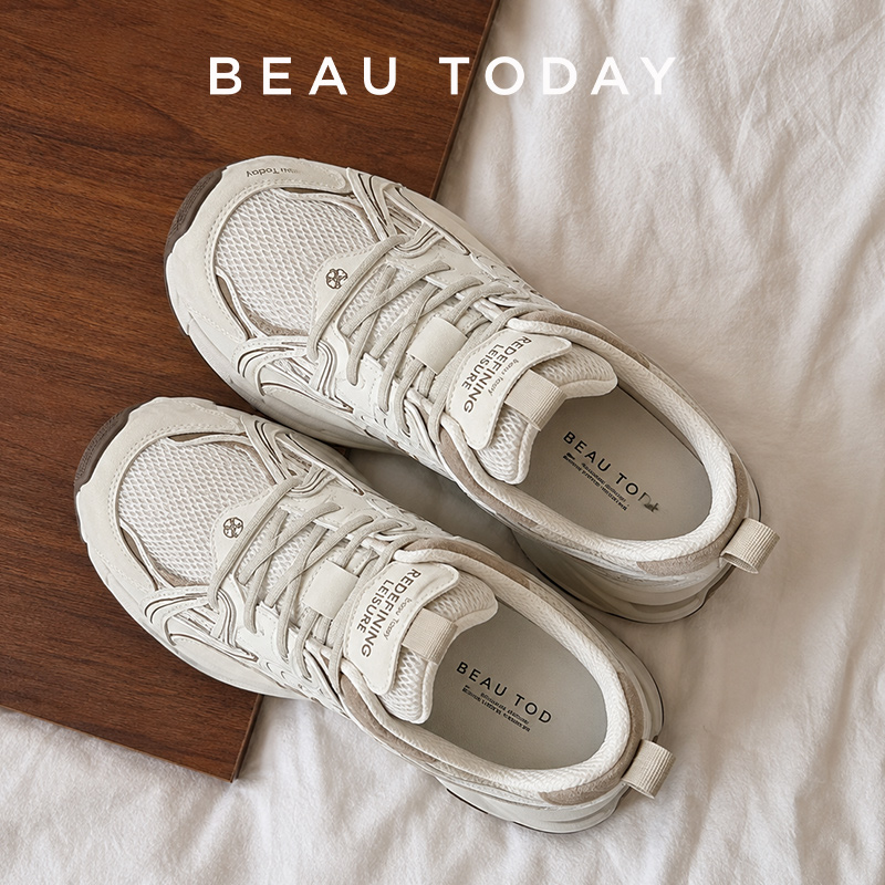 Women'S Shoes Com - BEAUTODAY Tênis Chunky Feminino em Couro