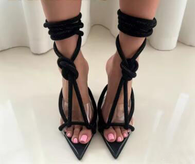 Sandálias de Salto Alto com Am - Clear Strap Heel avaliação e preço