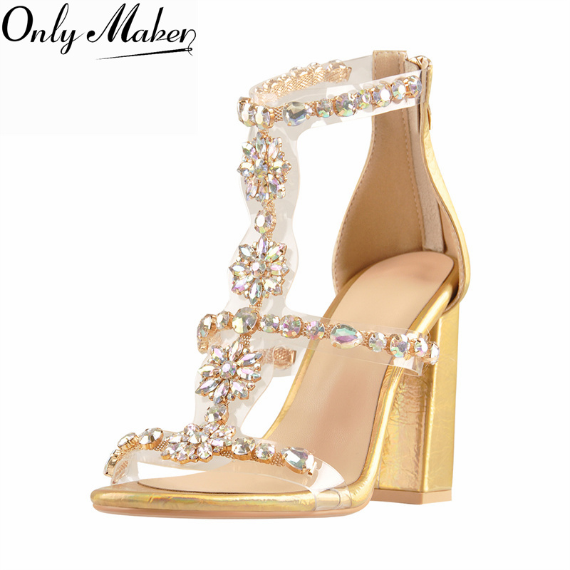 Sandálias Gladiadoras Feminina - Clear Strap Heel avaliação e preço