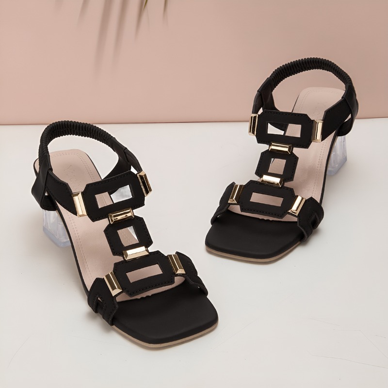 Sandálias Elegantes de Salto B - Clear Strap Heel avaliação e preço